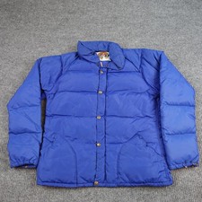 Vintage Class-5 Down Jacket Mens Medium Blue Goose Puffer Full Zip USA Outdoor picture