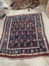 Antique Afshaar Rug 4x5 Circa 1890 Navy Field Hand Knotted Wool Tribal picture