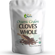True Organic Ceylon Cloves Whole, 1 lb, Premium Grade, USDA Organic & Kosher Cer picture