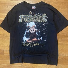 Vintage 1993 Primus Pork Soda Tour Shirt Gold Glitter Rare Double Sided Mint XL picture