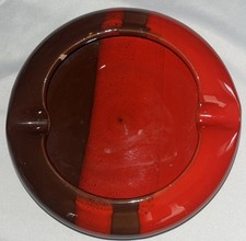 Vtg Mid Century Modern Red Brown Ashtray Raymor Italy Candy Dish Ceramic CHIP picture