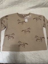 NWT Philosophy Republic Horse Intarsia Sweater M Equestrian Western Tan $78 picture