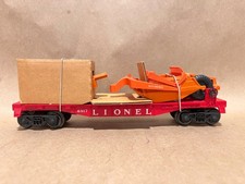 Lionel 6817 O Gauge Red Flatcar w/ Allis Chalmers Scraper/Box NOS EXCELLENT picture