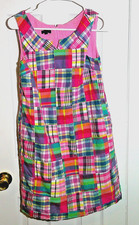 Talbots Patchwork Madras Plaid Cotton Shift Dress 4P Cotton picture