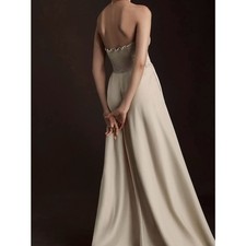 BHLDN Elsie Dress Gown in champagne pockets and a removable straps size 8 NWT picture