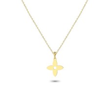 Glorria 14k Solid Gold Flower Necklace picture