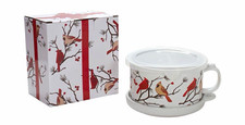 Temp-tations Birchwood 25 oz Meal Mug w Lid-It Cardinals Birds NIB picture