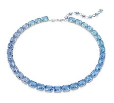 Swarovski Millenia Necklace Octagon Cut Blue Gradient Crystal Rhodium Plated picture