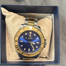 Montres Prestige Luxury Look Men's Quartz Watch Blue Dial Two-Tone Bracelet Box picture