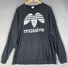 Vintage Y2K Massive Magazine Logo Long Sleeve 2XL Rave 1990’s 2000’s picture