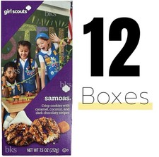 12 Girl Scouts Samoa Cookies Dark Chocolate Coconut Caramel Snack Dessert 2027 picture