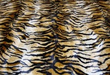 Faux Fur Gold Velboa Animal Print Siberian Tiger  60