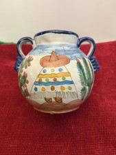 Mexican Talavera Ceramic 2 Handled  Art Pot 8
