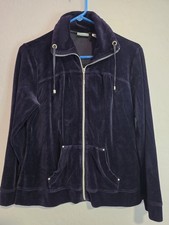 Zenergy By Chicos Velour Jacket Purple With Accents Size 1 picture