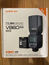 Godox V860II-N Flash Speedlite Nikon TTL 2 VB18 Batteries 2 Chargers AS IS picture