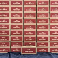 Sealed $25 Bank Box of 2,500 Pennies Unsearched Wheats, Errors & Copper picture