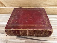 c1855 HOLY BIBLE rare BALTIMORE joseph lewis APOCRYPHA red leather ANTIQUE old picture