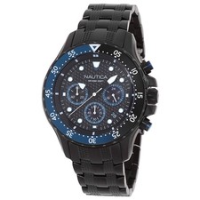 Nautica Nst Chronograph Quartz Black Dial Men's Watch NAPNSF406 picture