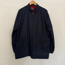 VTG 90s Polo Ralph Lauren Navy Cotton Fleece Field Utility Jacket Drawstring picture
