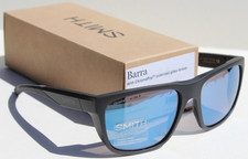 SMITH OPTICS Barra POLARIZED Sunglasses Matte Black/Blue Mirror GLASS $277 picture