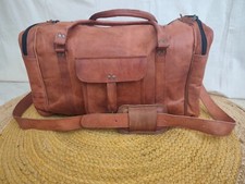 Leather 21-Inch Vintage Duffel Bag – Full Grain Leather Travel, Gym, Sports picture