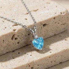 4.60 Ct Heart Cut Natural Topaz Diamond Beautiful Pendant 14K White Gold picture