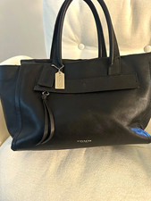 Coach Bleecker Black Leather Laptop Bag Crossbody Vintage M1382-30149 Stain picture