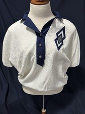 Vintage 80s GW Division of Graff embroidered collared Shirt Sleeve Sweater Polo picture