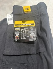 CAT Caterpillar Trademark trouser Utility Pants Tool Pockets Canvas Work 42x30 picture