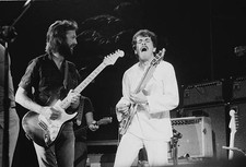Guitarists Eric Clapton Carlos Santana During A Us Tour 1St July 1- Old Photo picture