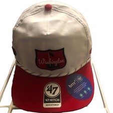 47 Brand Washington Nationals Trucker White And Red Hat (H-23) picture