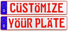 Custom European German License Plate - Customize Your Plate picture