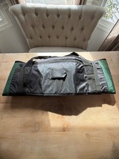 Vintage Lands' End Tri-Fold Nylon Garment Travel Bag Green Black Monogram RHD picture