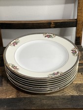 Noritake Grasmere 76567 Dinner Plates Set of 8 Floral Gold Trim Japan 10” picture