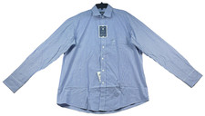 Club Room Dress Shirt Mens size 15.5 Blue White Striped Wrinkle Resistant New picture