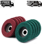 10Pcs 180/320 Grit Nylon Fiber Flap Disc Metal Polishing Wheel, Abrasive Buff... picture