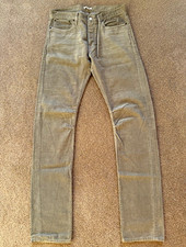 Helmut Lang Men’s Beige Cotton Corduroy Slim Fit Pants 32 Flat Front 5-Pocket picture