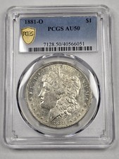 1881-O Morgan Silver Dollar $1 PCGS AU50 – New Orleans Mint picture