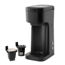 Mainstays Dual Brew Single Serve Coffee Maker, 14 oz, Auto Shutoff, Black picture