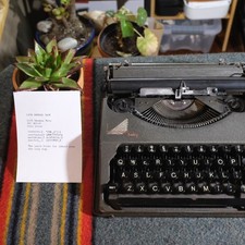 [RARE HISTORIC] 1936 Hermes Baby Portable Field Typewriter SN#80528 Tested Works picture