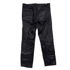 Pelle Studio Y2K Wilsons Leather Mens Black Straight Leg Biker Pants 36x31 picture