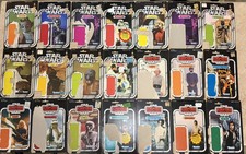73 VINTAGE STAR WARS, ESB, ROTJ,POTF CARDBACKS VARIOUS CONDITION.Less $5.50 each picture