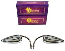 Arlen Ness Left Right Chrome Teardrop Mirrors 10mm M10 Metric Cruiser Motorcycle picture