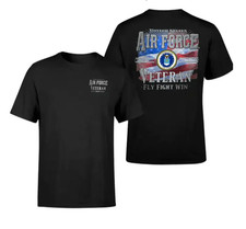 Air Force Inspired Veteran Pride T-Shirt Two Side, Vintage Streetwear Graphic Te picture
