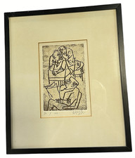 WILLIAM GROPPER ORIGINAL SIGNED 1968 SEPIA ETCHING CAUCUS # 80/100 WITH COA picture
