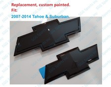 Front Rear Bowtie Emblem Badge Gloss Black 2007-2014 Tahoe Suburban 15002500 picture