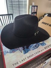 StetsonBlack Skyline 6X Fur felt Cowboy western cattleman crease Handsom rich bl picture