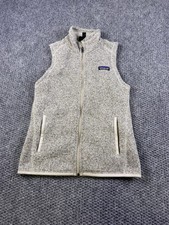 Patagonia Better Sweater Vest Womens Small Beige Fleece Full Zip Pockets Warm picture