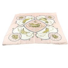 Hermes Carre 90 Silk Scarf SPRINGS Carriage Print Pink Very Good picture