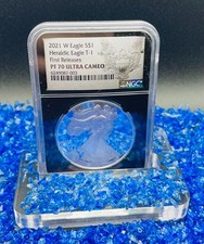 Proof 2021 W $1 Silver Eagle NGC PF70UC T-1 First Releases Black Core Spotless picture
